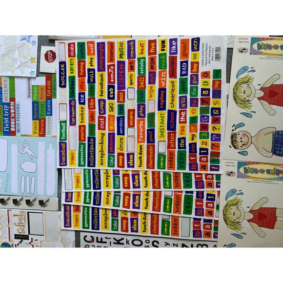 Back To School Scrapbooking Supplies Kit: Stickers Labels & Papers - Picture 10 of 13